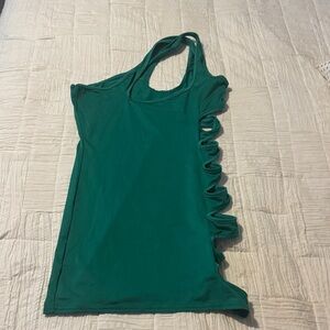 Green Sleeveless Women's dress side exposed